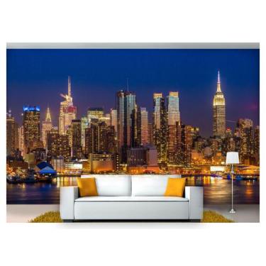 Imagem de Papel De Parede Cidade Prédios Luzes Noite 3D 6M² Ncd183 - Você Decora