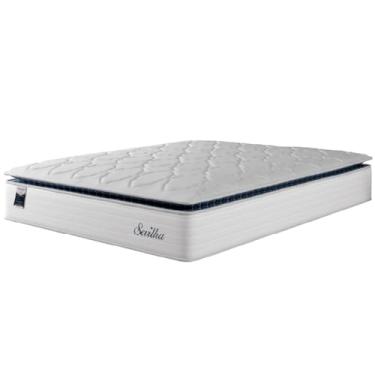 Imagem de Colchão Casal Molas Ensacadas Com Pillow Sevilha Branco/Cinza Hellen – Suporta Até 150 Kg Por Pessoa (King)