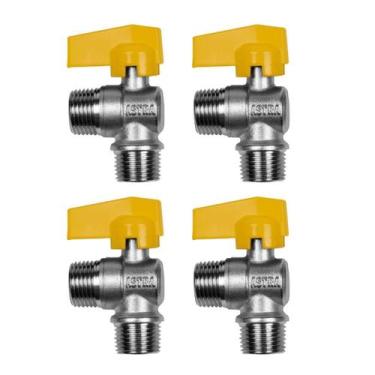 Imagem de Kit 4 Registro Válvula Esférica 90 Rm X Rm 1/2'' Pex Gás - Astra