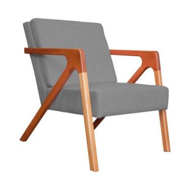 Imagem de Poltrona Monalisa Decorativa Linho Cores - DS Estofados, Cinza