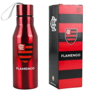 Imagem de Garrafa Inox Tampa Rosqueável Cordão Flamengo Mengão 600ml - Mileno