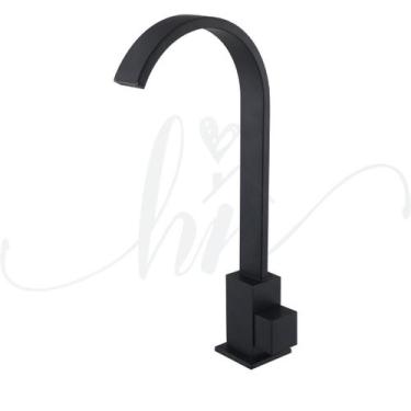Imagem de Torneira de Pia para Banheiro Cascata Quadrit Black Móvel Alta - Home 