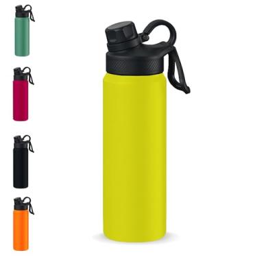 Imagem de Garrafa Térmica 800ml, Duplamente Isolada a Vácuo - Mantém Bebidas Quentes por 12 Horas e Geladas por 24 Horas (Amarelo Siciliano)