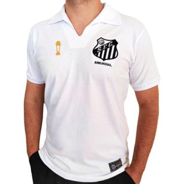 Imagem de Camisa Santos Retro Bi Mundial 62/63 Branca - Masculino - RetrôMania, 