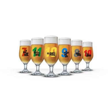 Imagem de Taças De Cervejas Temáticas - Craques 340Ml - 6 Unidades - Ruvolo