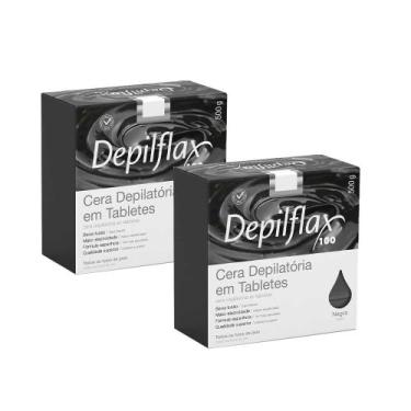 Imagem de Kit c/ 2 Ceras Negra Depilação em Tablete Quente Depilatória Depilflax