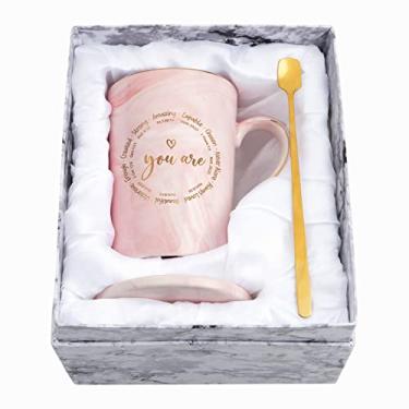 Imagem de Maustic Presentes cristãos para mulheres, canecas de café inspiradoras, presentes religiosos, presentes de aniversário espiritual inspiradores para mulheres amigas, caneca de café para mulheres com versículo bíblico 410 ml rosa