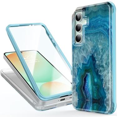 Imagem de Esdot Capa para Samsung Galaxy S24 FE com protetor de tela integrado - moldura frontal de policarbonato rígido durável + capa traseira de TPU macio, designs bonitos da moda para mulheres, capa