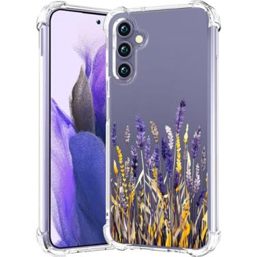 Imagem de CCFUNCASE Compatível com Samsung Galaxy S24 / S25 Capa transparente fofa para mulheres - Capas de telefone robustas Funda Capa protetora (rosa lavanda flor)