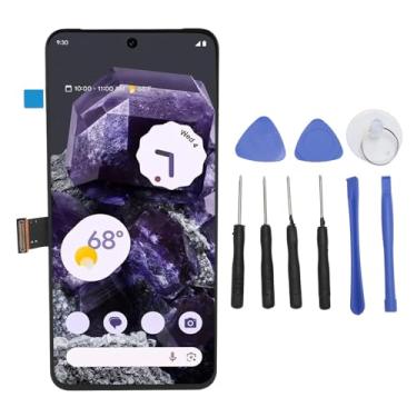 Imagem de AMOLED para Google Pixel 8 5G, substituição de tela para Pixel 8 5G GKWS6 G9BQD, tela LCD digitalizador 3D conjunto de substituição preto com impressão digital, 6,2 polegadas