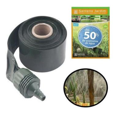 Imagem de Mangueira Irrigação Para Jardim Santeno Preta 20 Metros Mais Conexões 