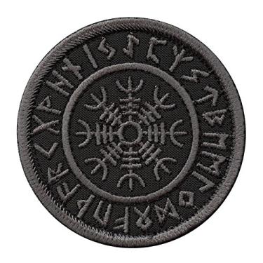 Imagem de LEGEEON Aegishjalmur Apagado Elmo do Awe Viking Nordico Runico Heathen Moral Tatico Toque Fixador Patch