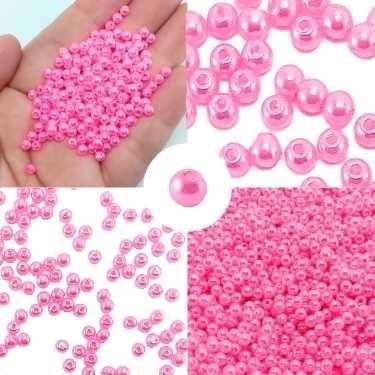 Imagem de 1000 PÇS 4MM Pérolas  c/ furo passante p/ bijuterias, colar, pulseiras