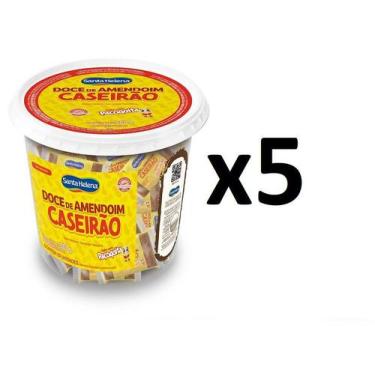 Imagem de Kit 5 Potes Doce de Amendoim Caseirão 900gr c/ 20un  Santa Helena