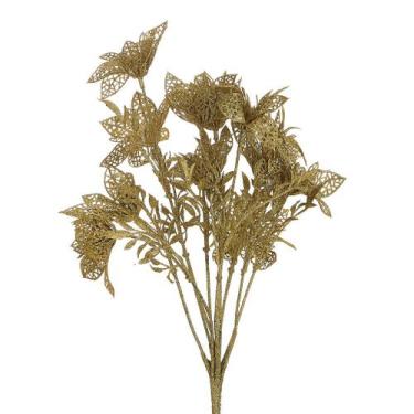 Imagem de Buque Natal Flores Glitter Dourado - BELA FLOR