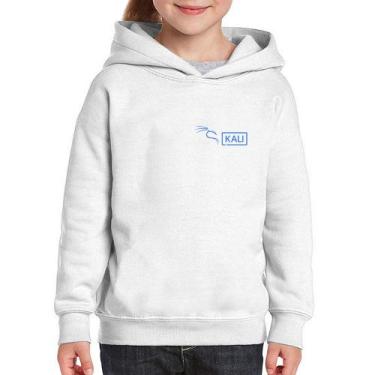 Imagem de Moletom Infantil Kali Linux - Foca na Moda, Branco, 8