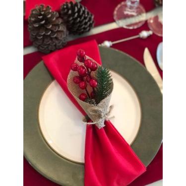 Imagem de Mesa Posta 6Lugares Jogo Americano Festa Decoração Natal - Marphi Come