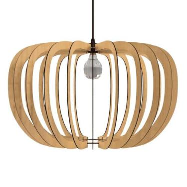 Imagem de Luminária Teto tipo Pendente MEDUZA MDF - Completa - CORALISA, MDF CRU