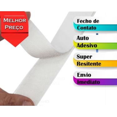 Imagem de Fecho Contato tiras autocolantes Auto Adesivo 1,6cm Macho e Fêmea Tela