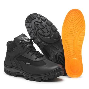 Imagem de Bota Coturno Masculino Couro Schiareli 980 Cano Curto Adventure, Preto