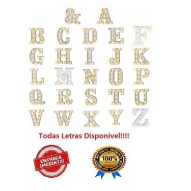 Imagem de Letras Numero Luminária 3 D Luminoso LED Pilha Decorações - S/M