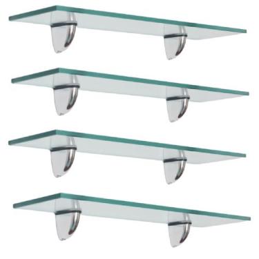 Imagem de Prateleira de vidro decorativa 50x15 Bico Tucano Kit com 4 unidades - 