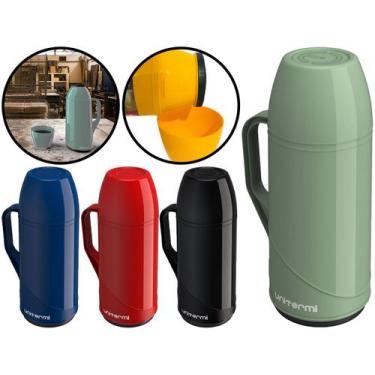 Imagem de Garrafa Térmica Roma Quente E Frio Alça Reforçada Tampa Copo Para Café