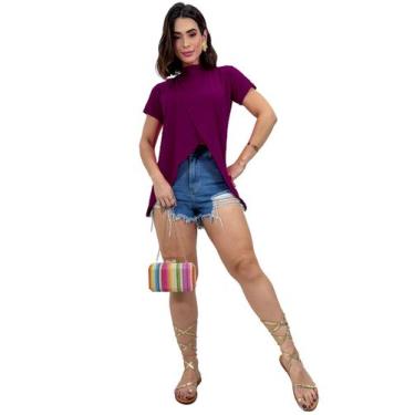 Imagem de Blusa Blusinha Manga Curta Tampa Bumbum Mullet Transpassada - Swiss Bo