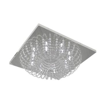 Imagem de Plafon Lustre de Cristal Legitimo Quadrado 50cm Quarto Sala De Jantar 