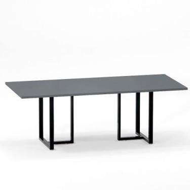 Imagem de Mesa de Reunião Retangular Tubular P25 Pandin 2,0 M Grafito e Preto
