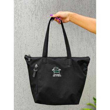 Imagem de Bolsa Shopper Nylon TENTANDO SER FITNESS de Ombro Clean Esportiva Acad