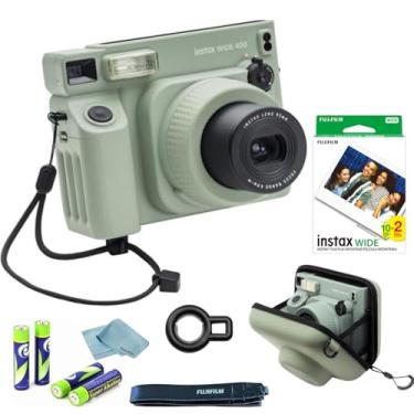 Imagem de FujiFilm Pacote de câmera instantânea Instax Wide 400 – Inclui pacote duplo de filme de moldura ampla, estojo protetor BluebirdSales, pano de limpeza e 4 pilhas AA – portátil – perfeito para viagens e