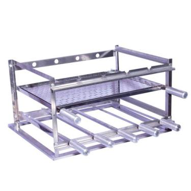 Imagem de Suporte para Churrasco Fast Gourmet Luxo com 5 Espetos e Grelha SAL05