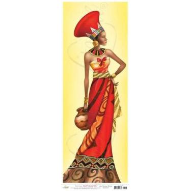Imagem de Papel para Arte Francesa 22,8 x 62cm - Litoarte, AFVE008 - MULHER/VASO