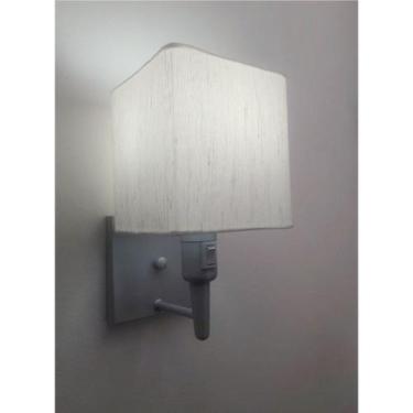 Imagem de Arandela Quadrada Vivare Md-2019 Base Cinza Com Interruptor e Cúpula e