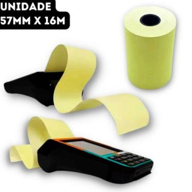 Imagem de Bobina Térmica Amarela/Branca para Máquina de Cartão Crédito Débito - 