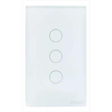 Imagem de Interruptor Inteligente Touch Wi-fi Ekaza 3 Botões  Branco