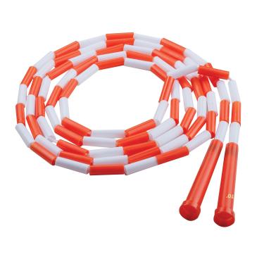 Imagem de Champion Sports Corda segmentada, 3 metros de comprimento, laranja e branco – Cordas de pular clássicas com contas, vidro de academia, uso pessoal – Corda de pular premium