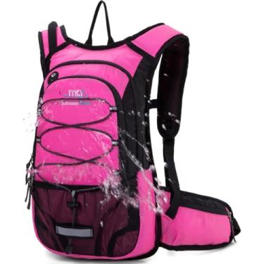 Imagem de Mochila de hidratação isolada Mubasel Gear com bexiga 2L livre de BPA – mantém líquido fresco até 4 horas – para corrida, caminhadas, ciclismo, acampamento, Fushia