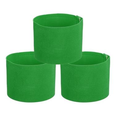 Imagem de PATIKIL Braçadeira de Capitão de Futebol, 3 Peças, Bandas de Braço de Capitão de Futebol Elásticas para Capitão Esportivo Braçadeiras para Jovens Adultos Treinamento de Equipe de Futebol Verde Grama