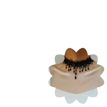 Imagem de Xerling Gargantilha floral de renda preta com contas de cristal borla para mulheres, colar curto de flores, grunge, bijuteria de fantasia de Halloween, Metal, Sem Pedra Preciosa