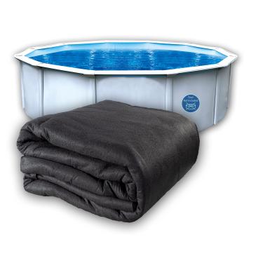 Imagem de Liner Life Almofada de forro de piscina pré-cortada, redonda de 3,5 m, preta – feita de material geotêxtil de poliéster resistente, pré-cortada para caber perfeitamente, LL12R, 3,5 m