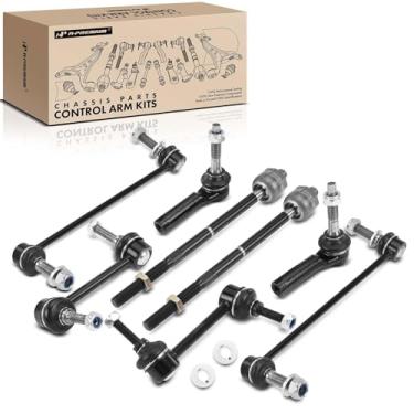 Imagem de A-Premium Conjunto de 8, extremidade de haste de direção externa interna frontal, barra oscilante frontal e traseira, compatível com Ford & Lincoln - 2010-2012 - Taurus Flex MKS MKT