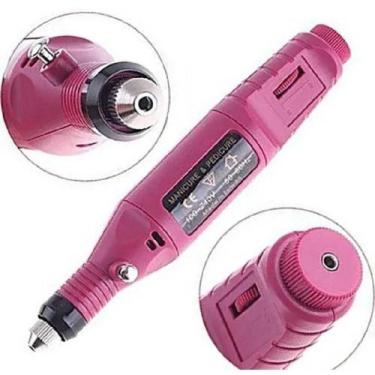 Imagem de Mini Lixa Eletrica Unha Acrigel Manicure E Pedicure Rosa - BCS BORA CO
