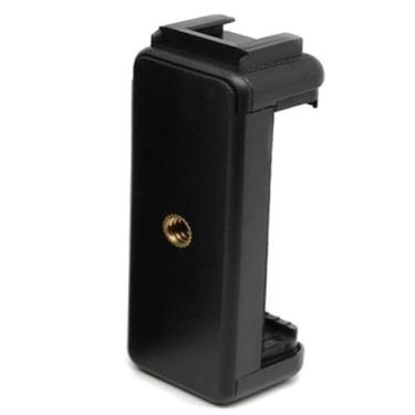 Imagem de Suporte Clipe C p/ Smartfone/Celular C/ Encaixe de trilho para Flash e Hot Shoe Rosca 1/4