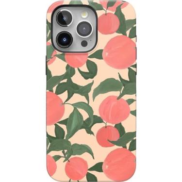 Imagem de Casely Capa para iPhone 15 Pro Max | Sensação de pêssego | Capa Blush Vines | Compatível com MagSafe | Design de capa protetora arrojado, B-255DD-MS-FX