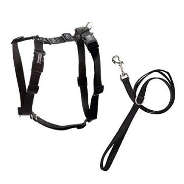 Imagem de Blue-9 Pet Products Peitoral de equilíbrio sem puxar e coleira solta conjunto de caminhada para cães, feito nos EUA, preto, grande