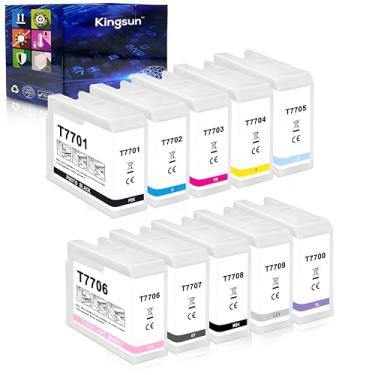 Imagem de KSUMEI Conjunto de cartuchos de tinta T770 770 de substituição para impressora jato de tinta SureColor P700 T770020 T770120 T770220 T770320 T770420 T770520 T770620 T770720 T77088 20 T7 70920 (pacote