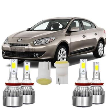 Imagem de Kit Super Led Renault Fluence Farol Alto Baixo 6000k - IMP