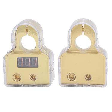 Imagem de Kit de Conectores de Terminal da Bateria do Carro Com Exibição de Voltímetro Digital, Padrão 0/4/8/10 AWG, Prata (A (dourado))